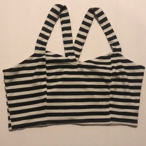 Woman’s size M black and white striped crop top